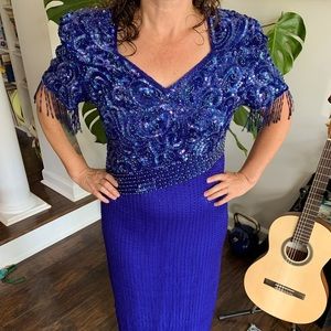 ✨ Vintage sequined and beaded Laurence Lazar dress size large! ✨